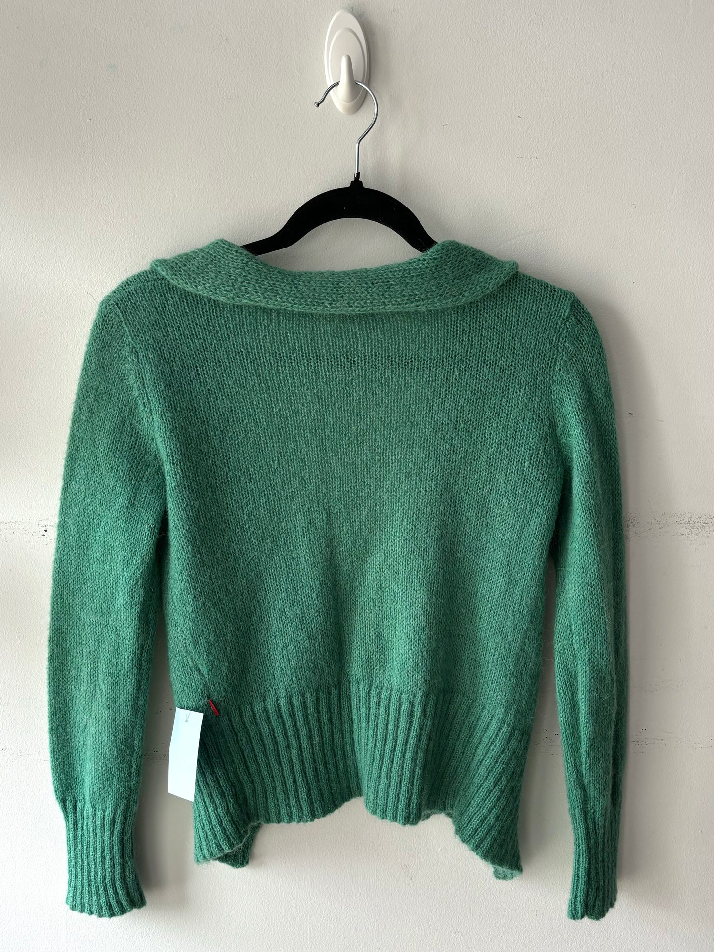 đ§Veste tricot vert en laine mohair | LANA-10 (XS)