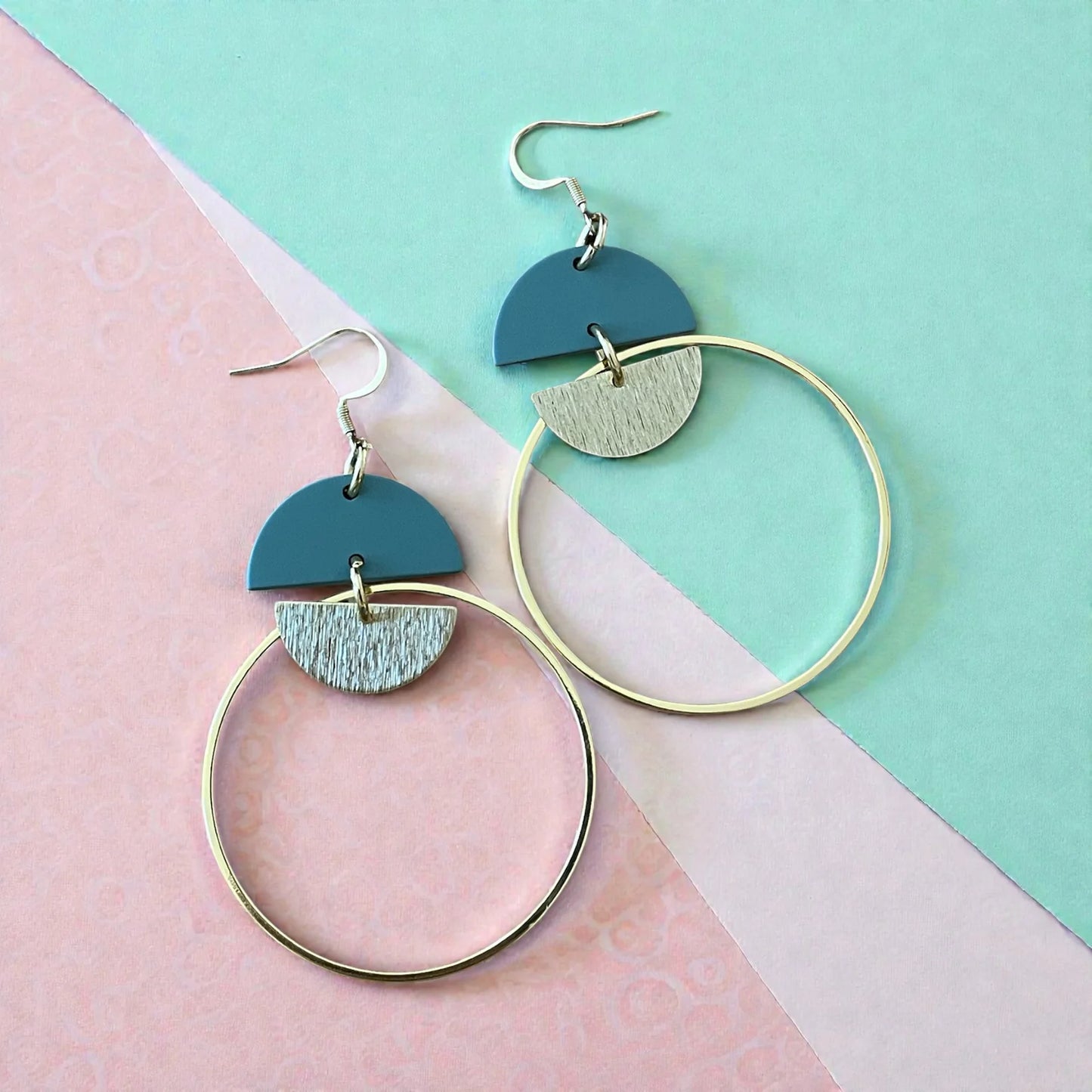 Boucle d'oreilles sauge et or| MF-127 | M Fantaisies