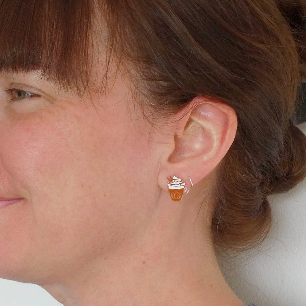 Boucles d'oreilles Latté citrouille| Lili1079 | Créations Lilipop (Copie)