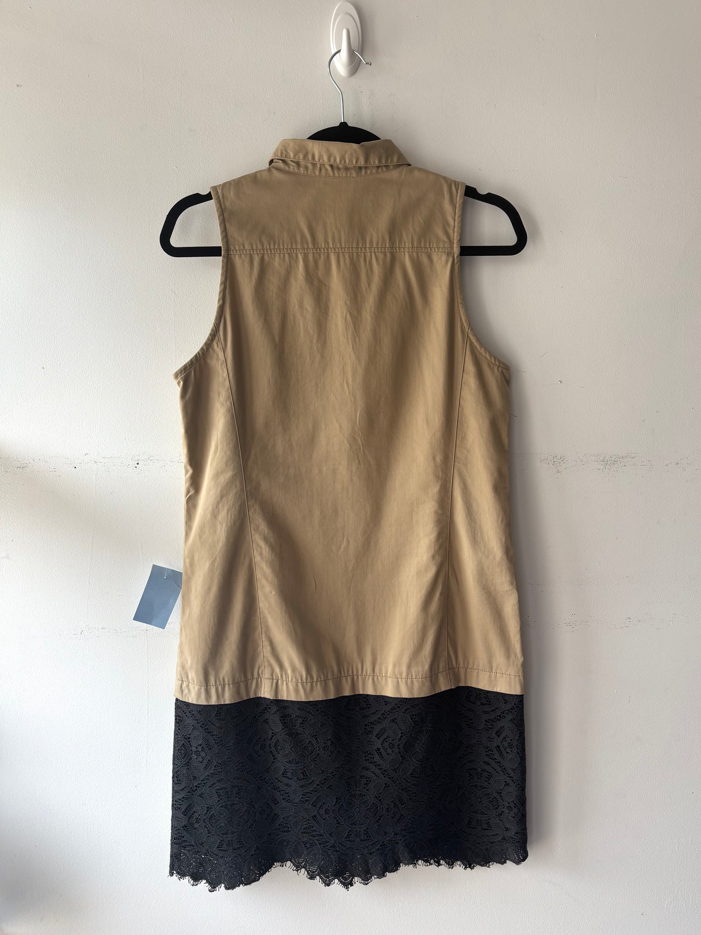 Robe chemisier beige avec dentelle |ALAP-11 (M fait S)