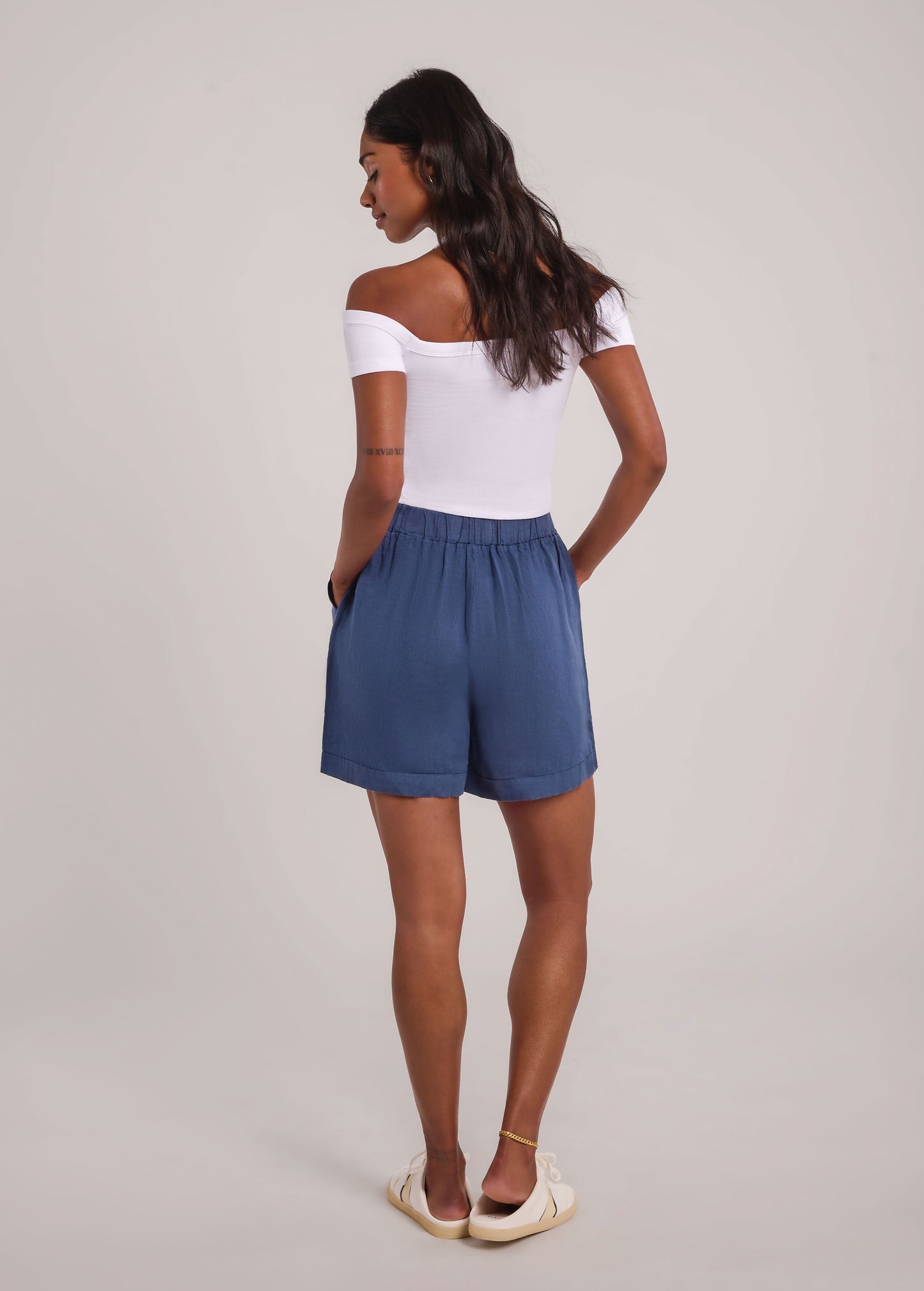 Short en lin bleu| 2778 Willa| Yoga Jeans
