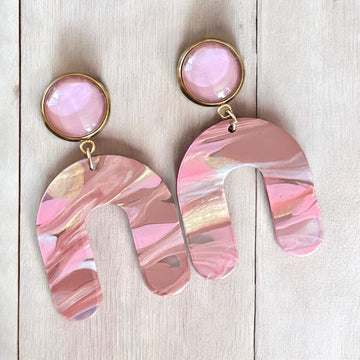 B.O. rose en carbone de verre pendatif en acétate | MF-327 | M Fantaisies