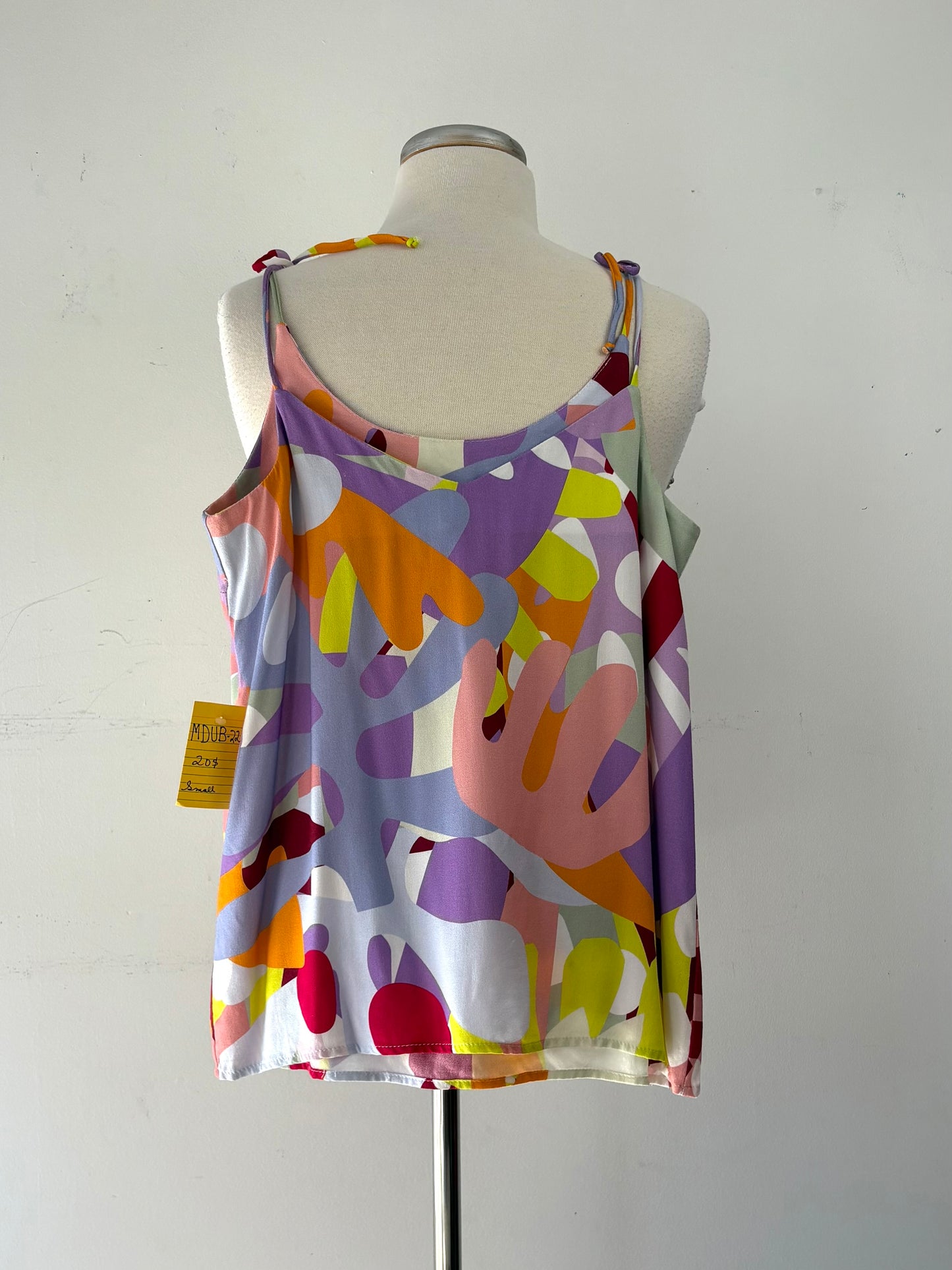 Camisole couleurs vives, bretelles ajustables, fines, encolure en V | MDUB-22 (S)