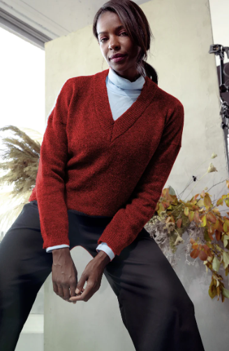 Pull mohair en V | F22-19 | Maillagogo