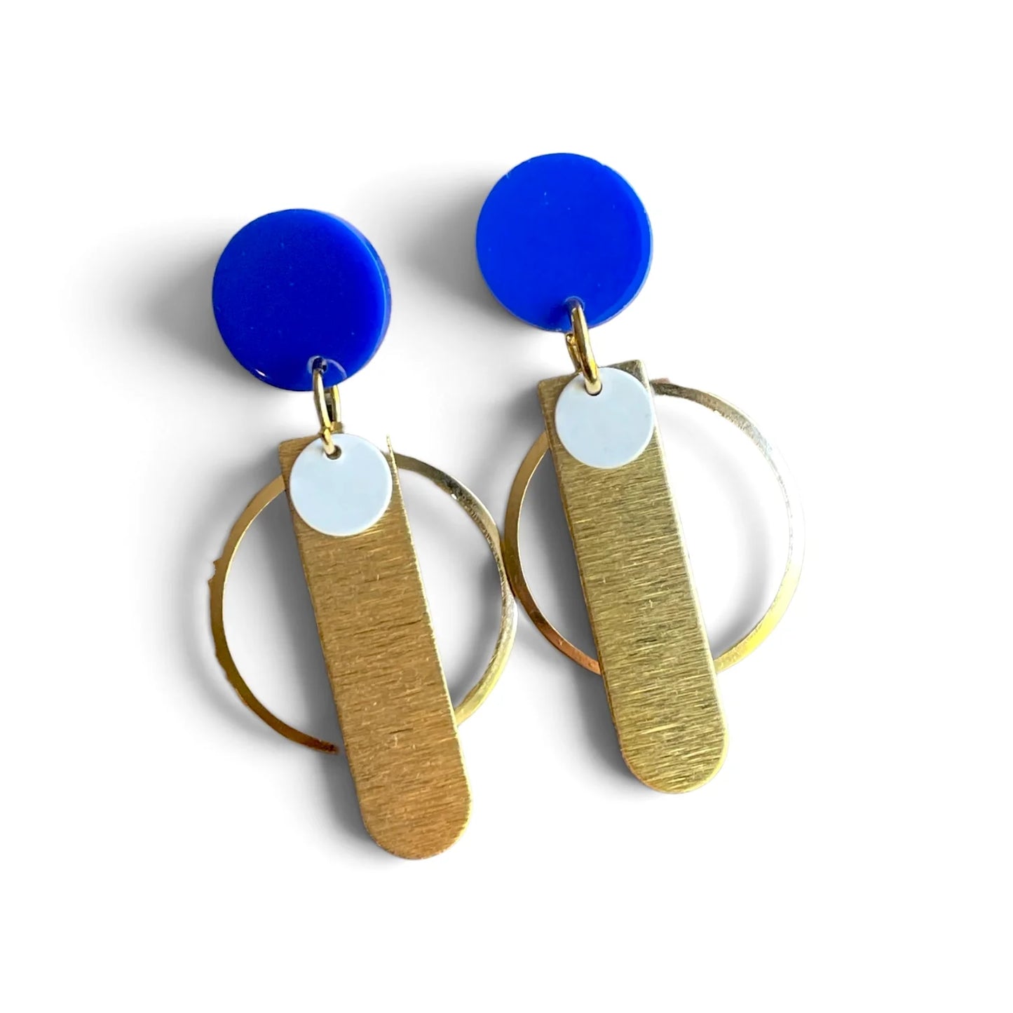 Boucle d'oreilles bleu et or| MF-430 | M Fantaisies
