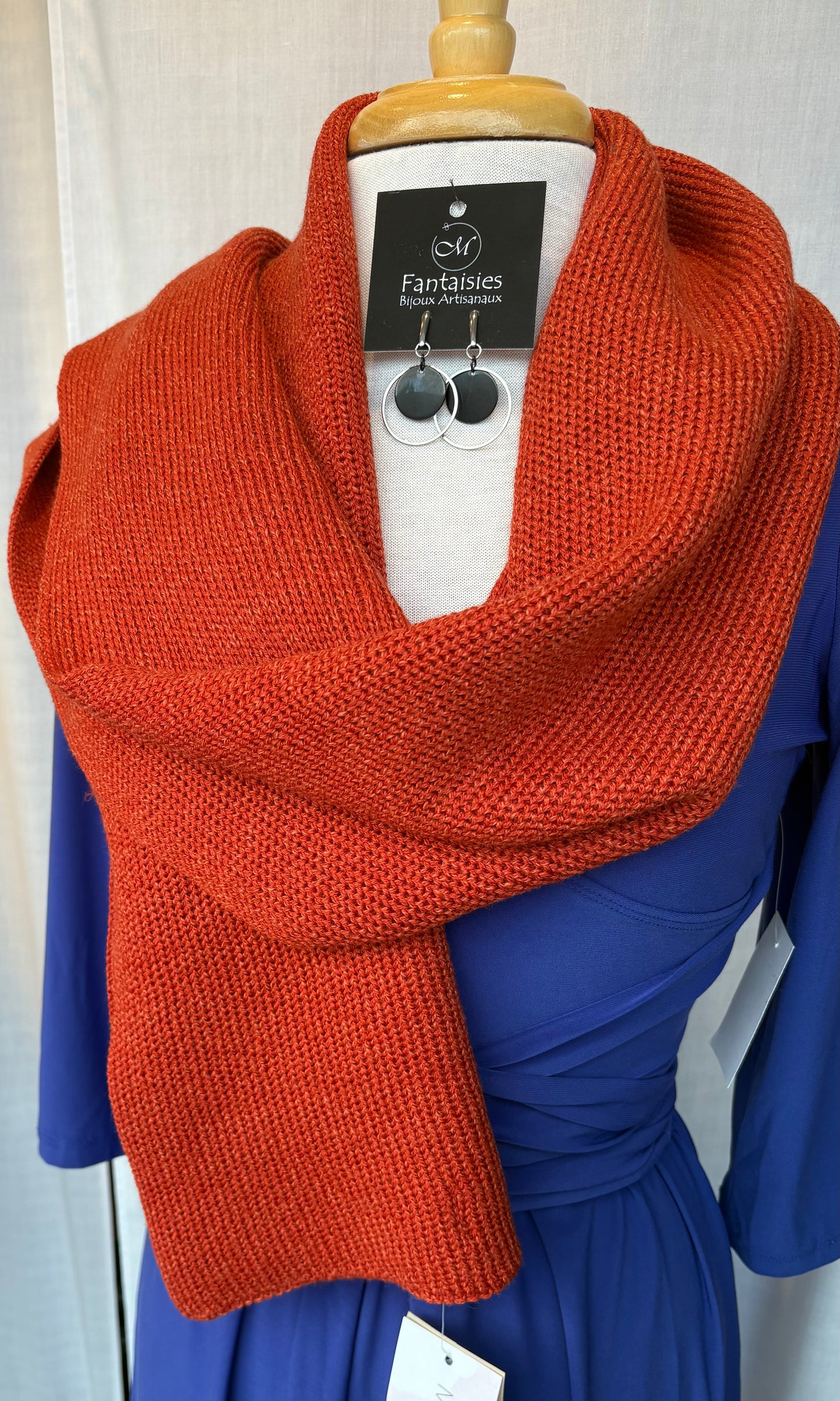 Foulard 100 % mérinos orange | F20-33