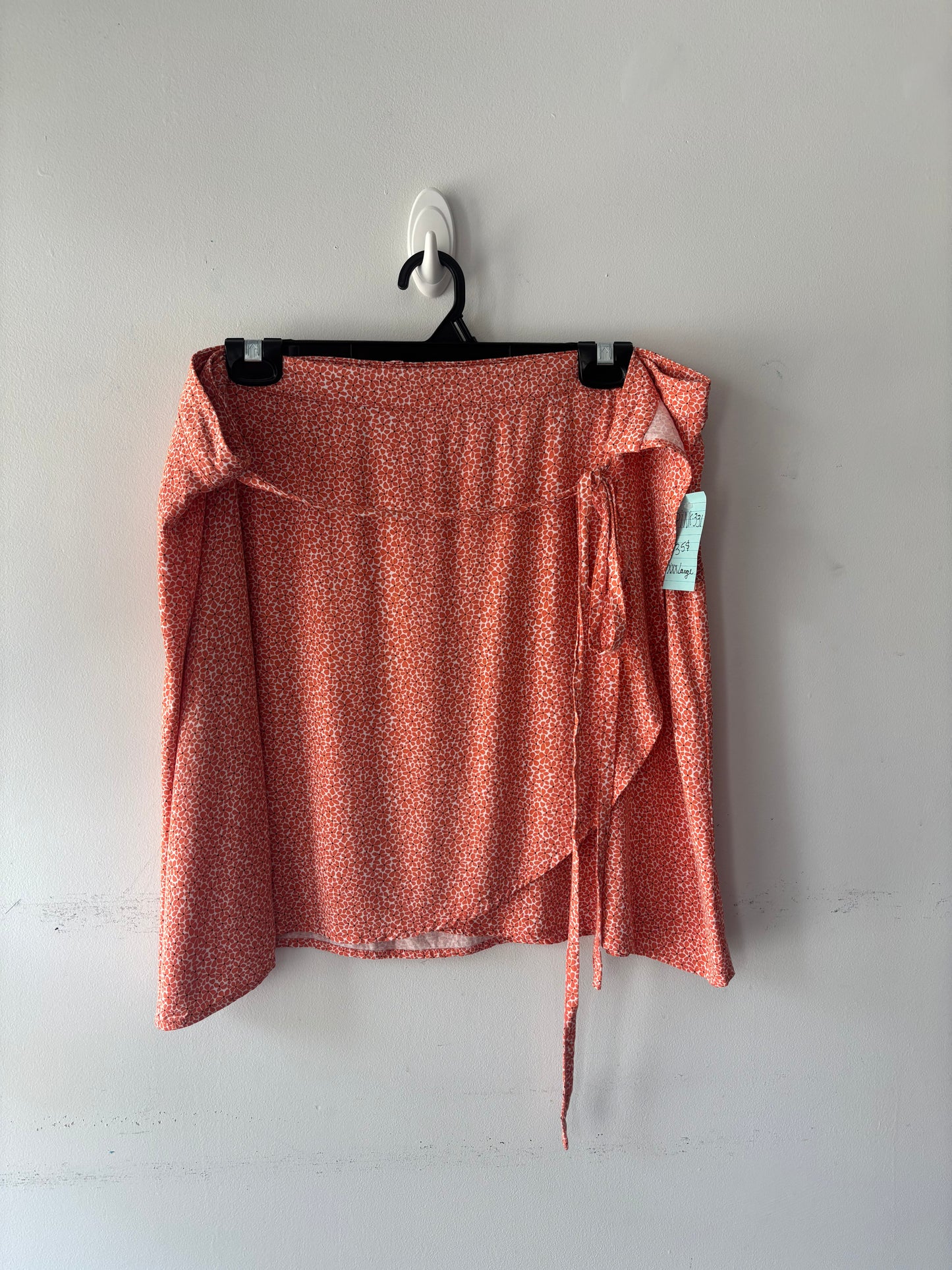 Jupe orange porte-feuille, imprimé petite fleur | PINK-331 (XXXL)