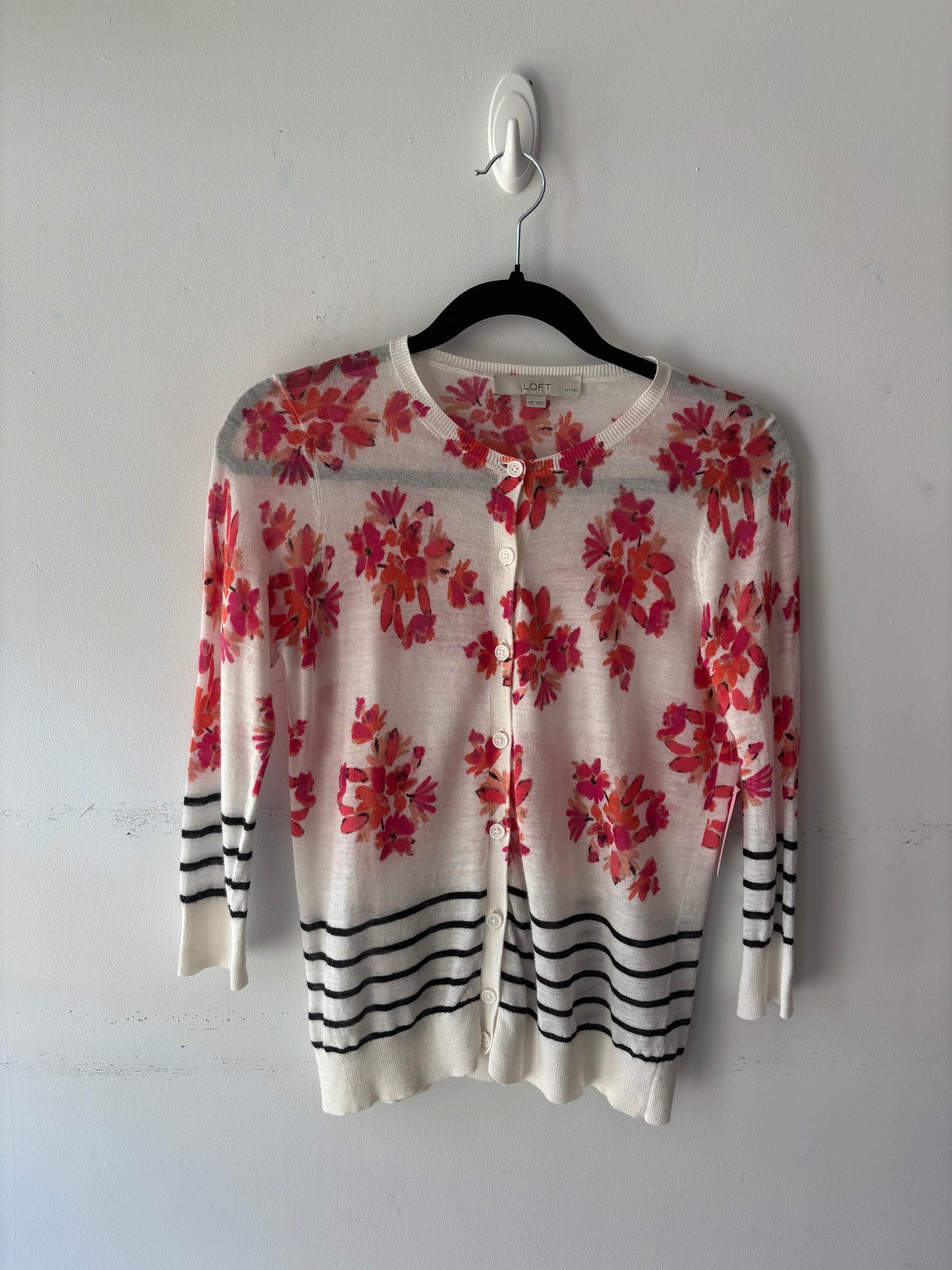 đ§Cardigan fin crĂšme fleurs | APEL-04 (S)