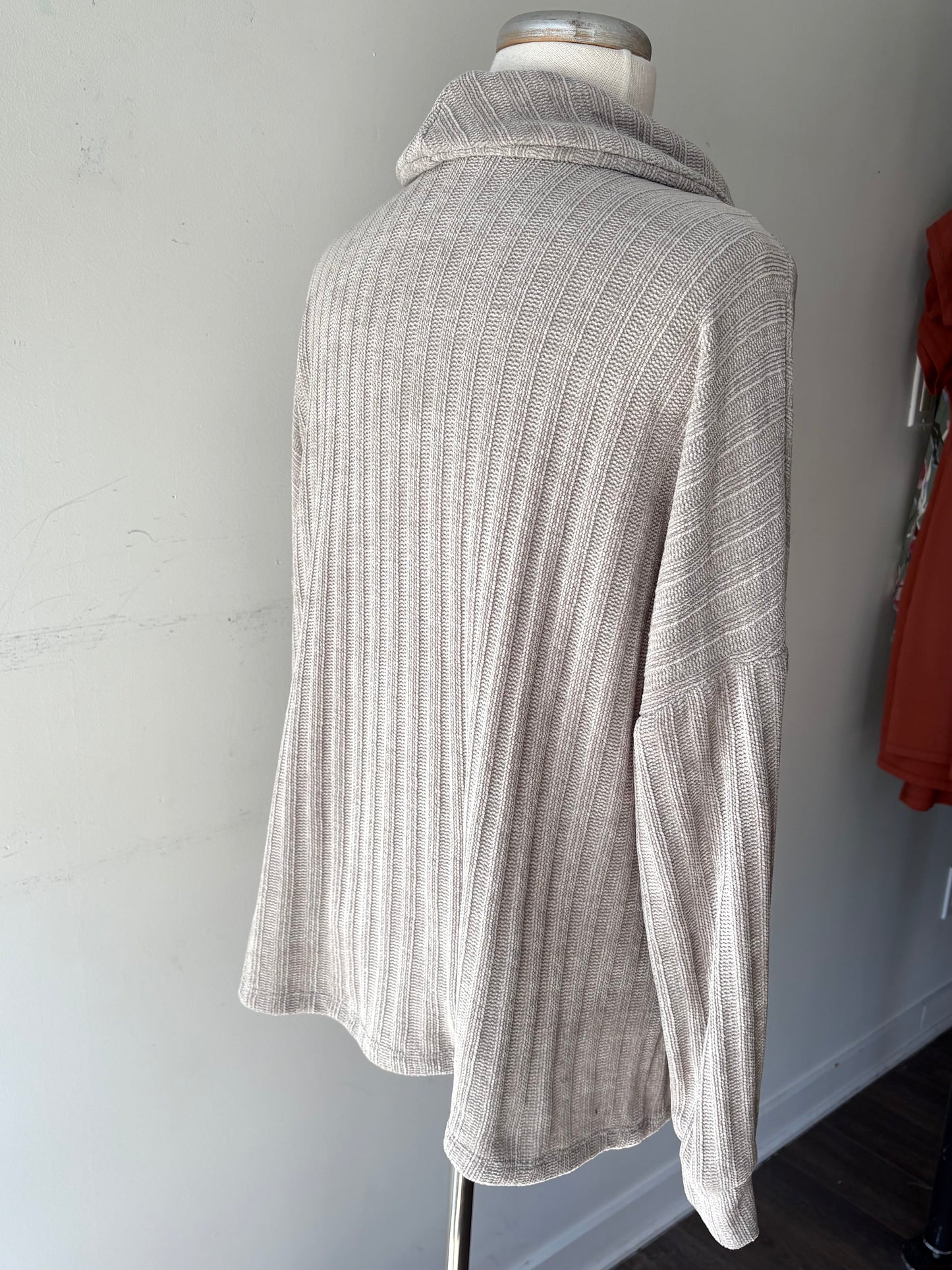 Chandail grège manche raglan longue | LDRU-13 (XL)