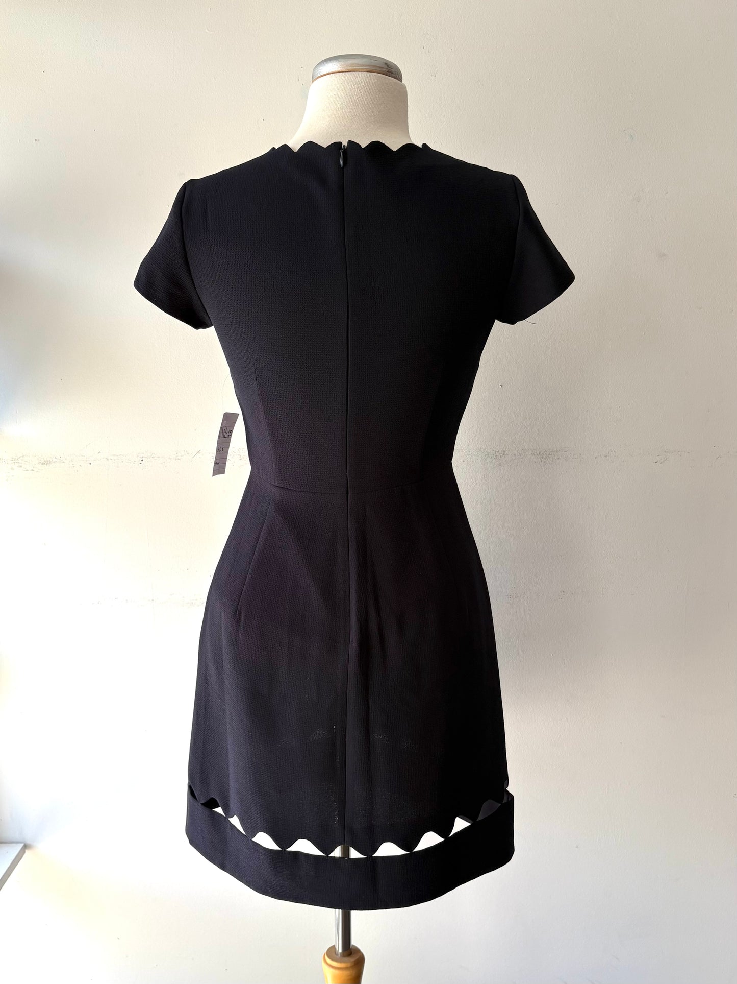Robe marine manche courte bas ajouré | NMIL-65 (4)