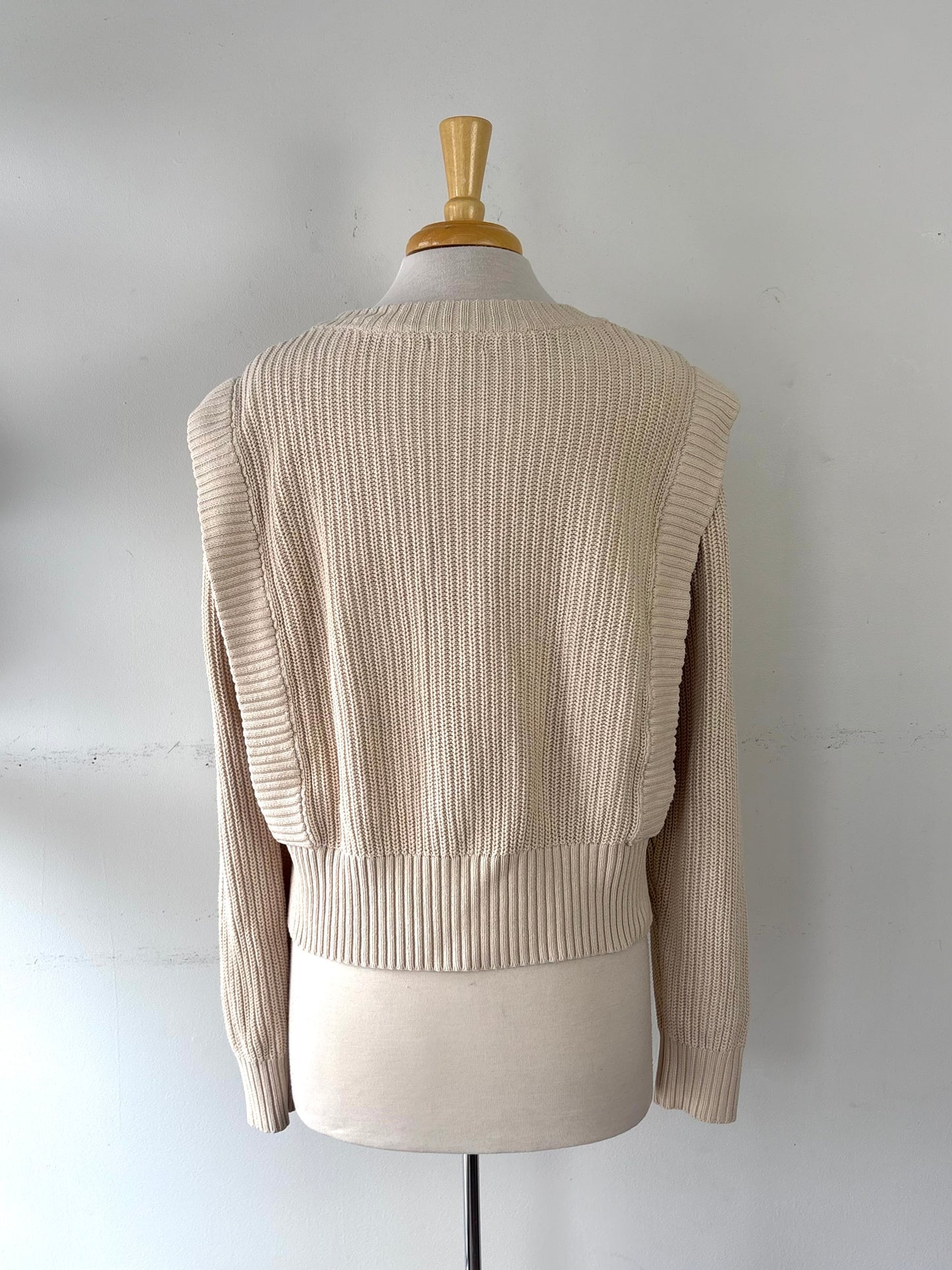 Chandail tricot beige, manche longue | LDRU-03 (XL)