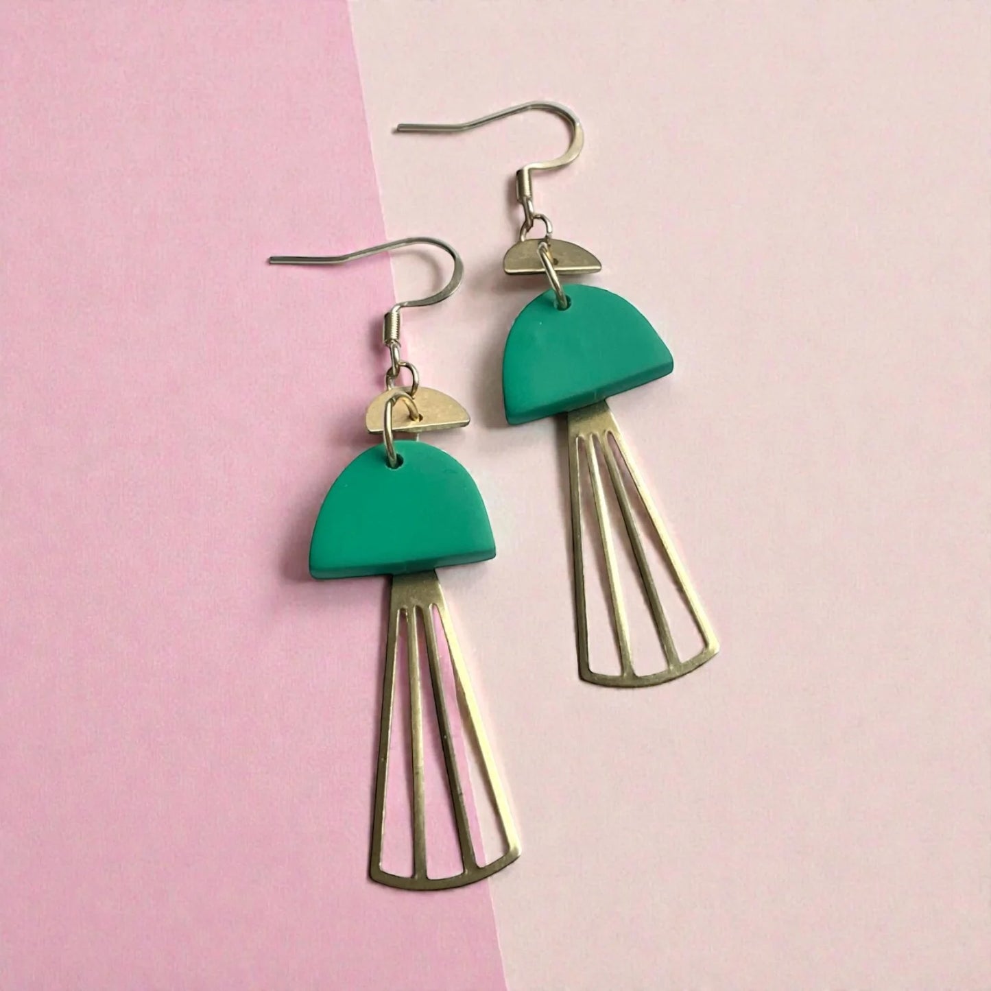 Boucle d'oreilles vert et or| MF-130 | M Fantaisies