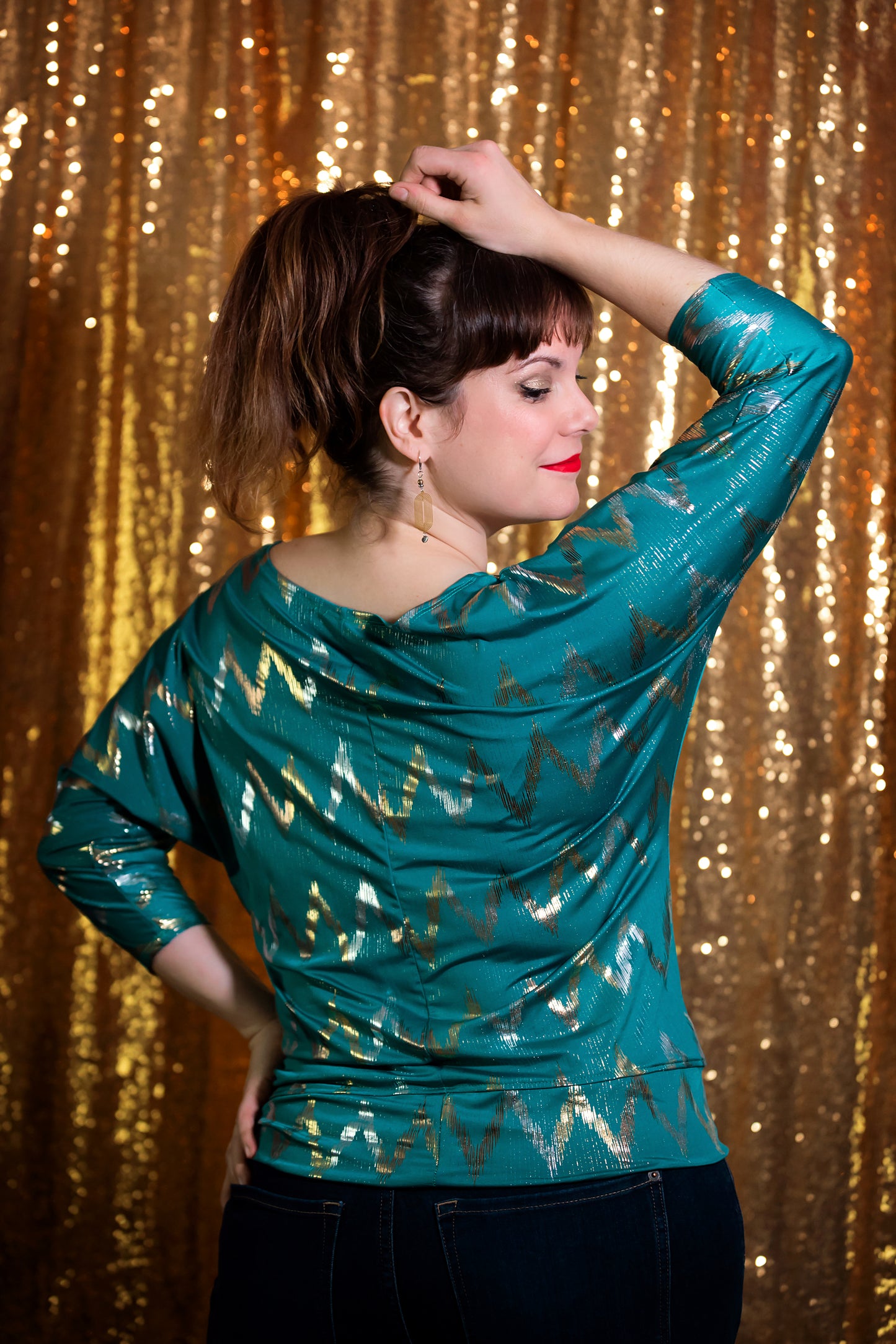 Haut festif manches 3/4 et noeud au bas | Scarlett (Pinkmuchacha)