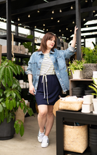 Charger l'image dans la galerie, Robe haut rayé et bas uni à poches | Clématite (Pinkmuchacha)