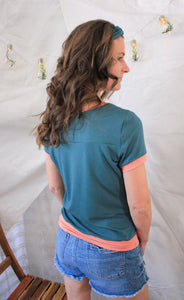 Chandail patchwork | Trinité teal (Elfik)
