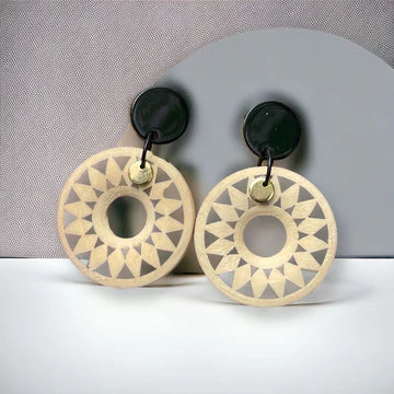 Boucle d'oreilles en bois  | MF-80 | M Fantaisies
