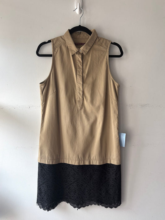 Robe chemisier beige avec dentelle |ALAP-11 (M fait S)