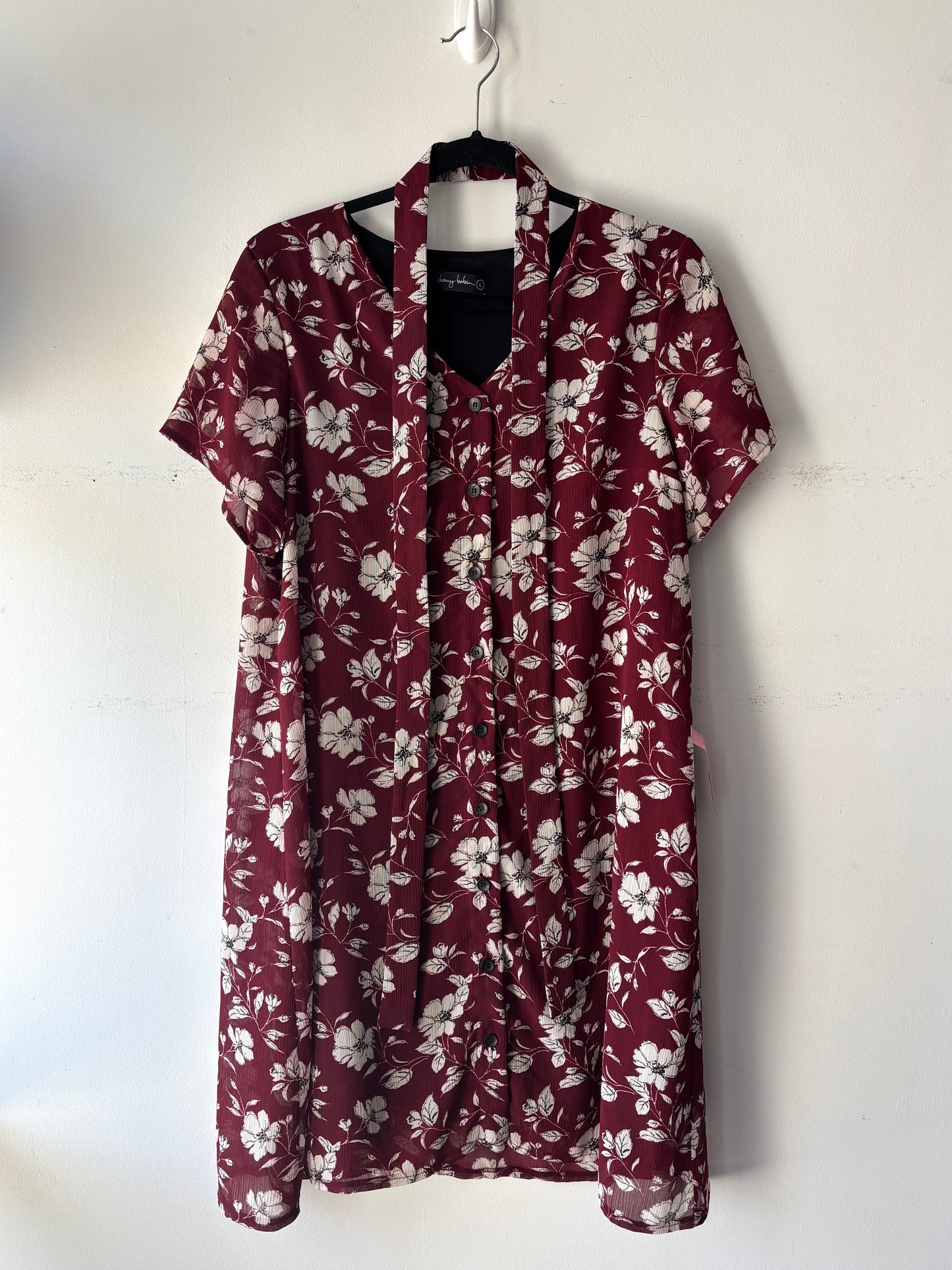 Robe chemise bourgogne | PINK-289 (L)