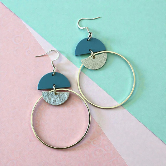 Boucle d'oreilles sauge et or| MF-127 | M Fantaisies