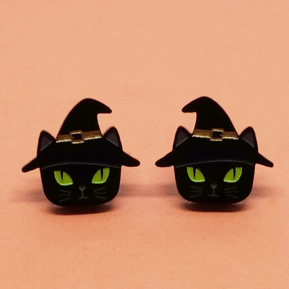 Boucles d'oreilles Chat sorcière| Lili0949 | Créations Lilipop