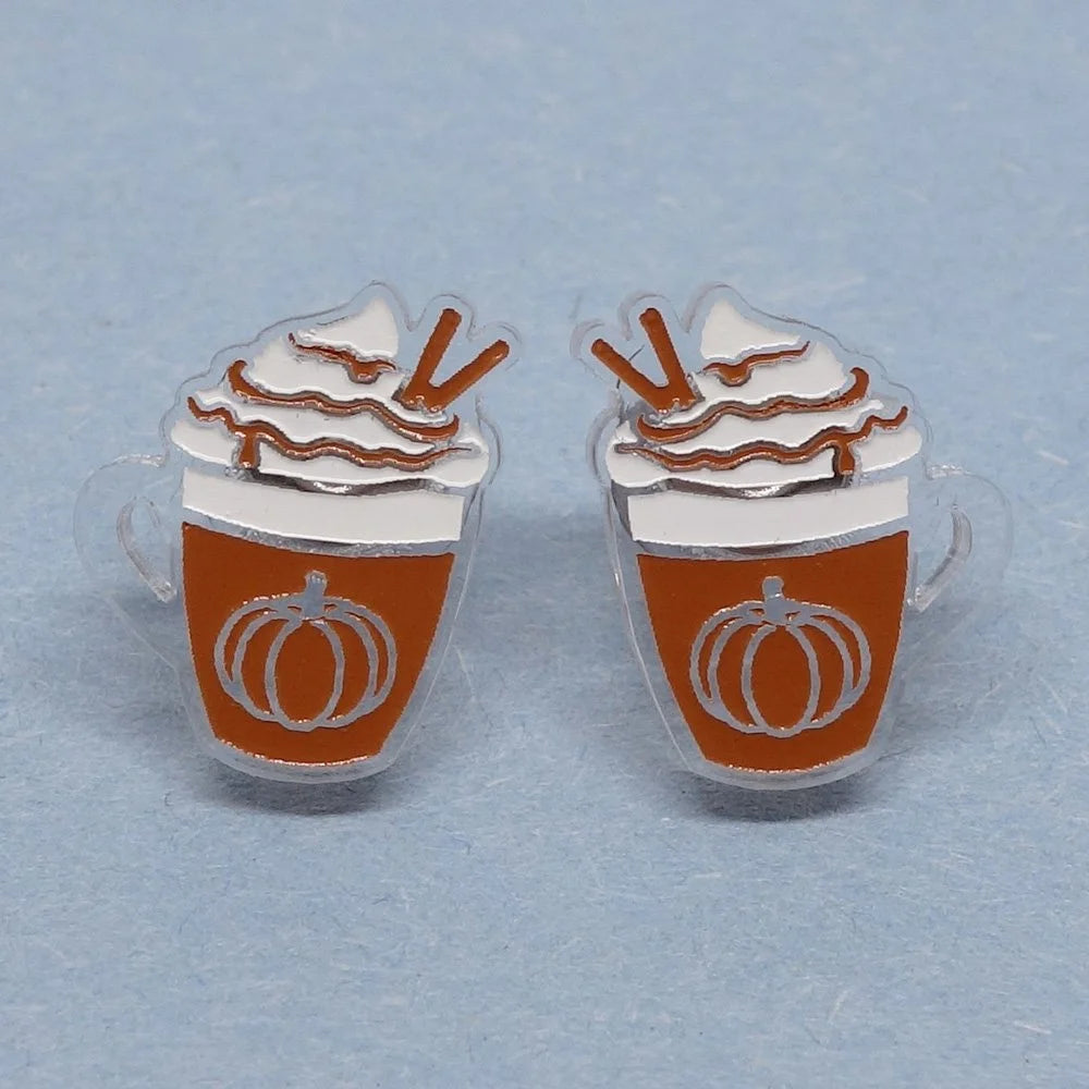 Boucles d'oreilles Latté citrouille| Lili1079 | Créations Lilipop (Copie)