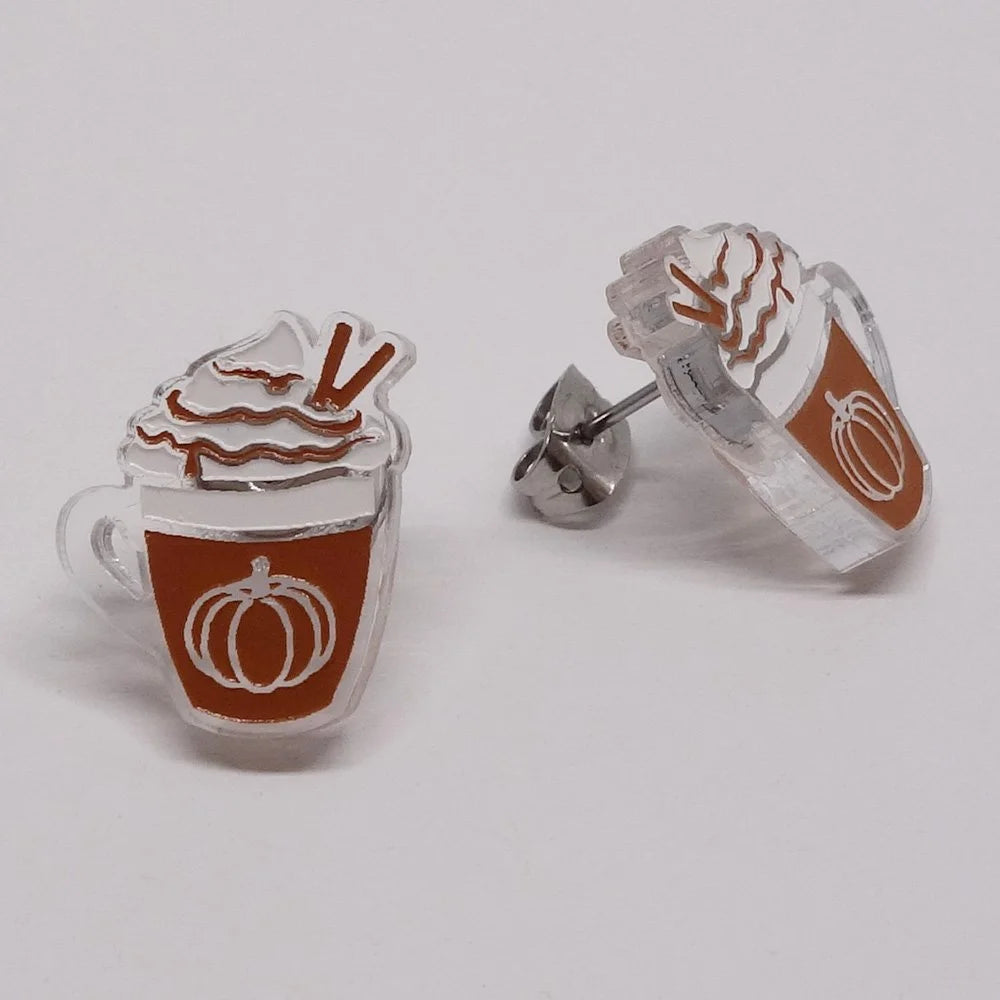 Boucles d'oreilles Latté citrouille| Lili1079 | Créations Lilipop (Copie)