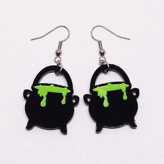 Boucle d'oreille pendante Chaudron sorcière| Lili1090 | Créations Lilipop