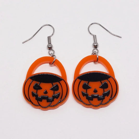Boucle d'oreille pendante Citrouille | Lili1089 | Créations Lilipop