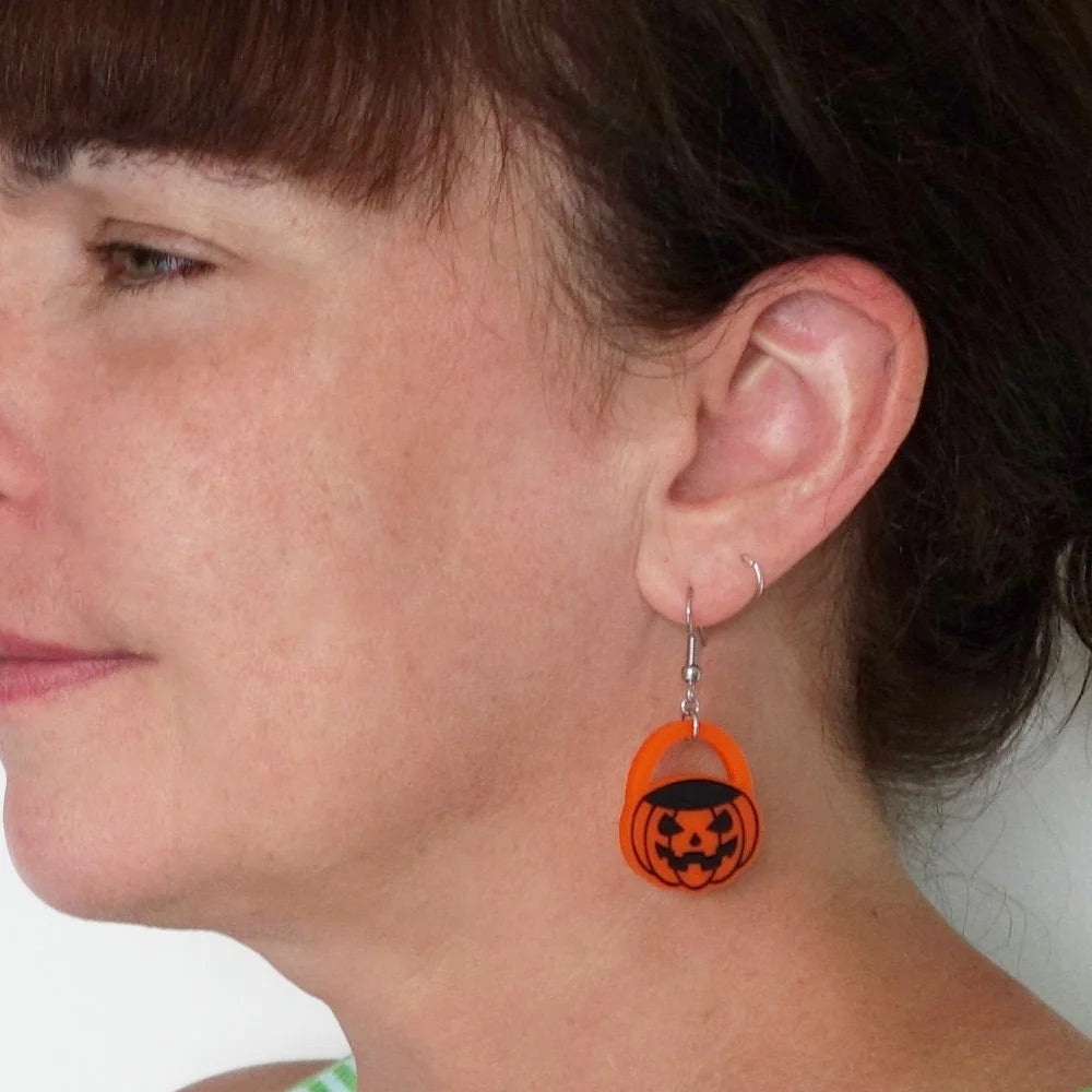 Boucle d'oreille pendante Citrouille | Lili1089 | Créations Lilipop