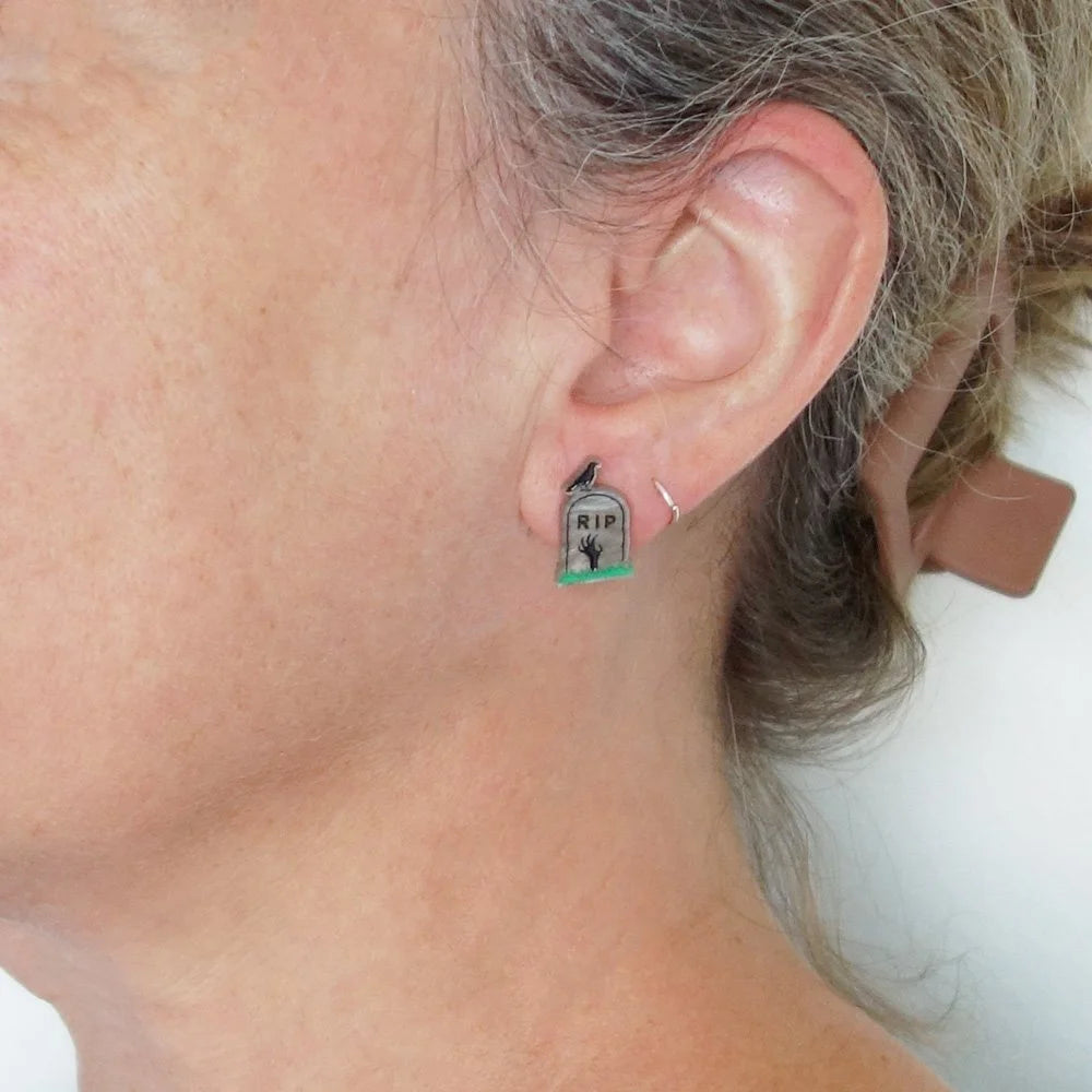 Boucles d'oreilles Pierre Tombale| Lili0946 | Créations Lilipop