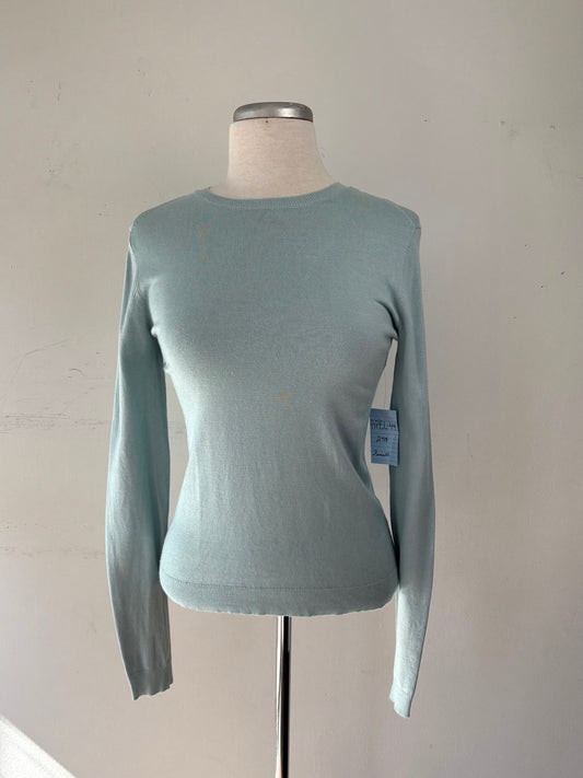 Pull bleu pâle, manche longue, encolure en rond | APEL-44 (S)