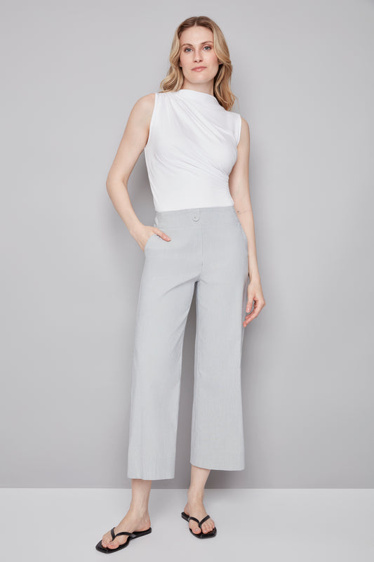 Pantalon large fine rayures grises| 266007A Elizabeth|I Love Tyler Madison