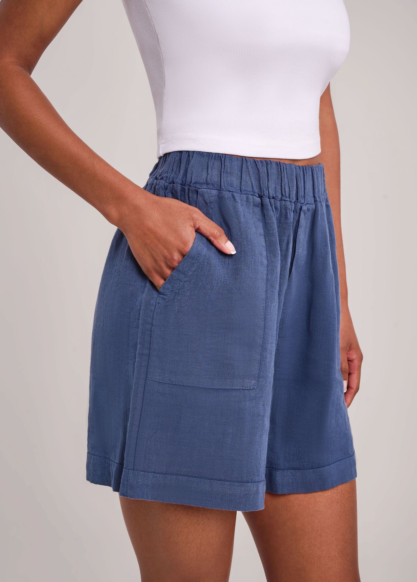 Short en lin bleu| 2778 Willa| Yoga Jeans