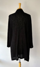 Charger l&#39;image dans la galerie, Veste longue noire tricot mince | ANSIM-37 (XL)
