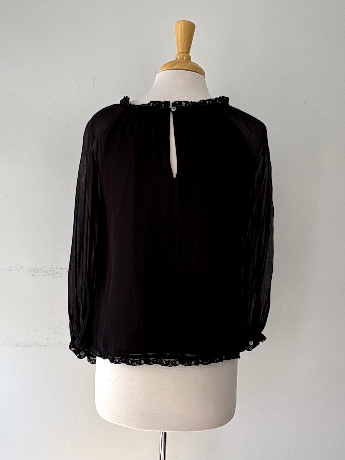 Blouse noire dentelle | FTHI-33 (S)