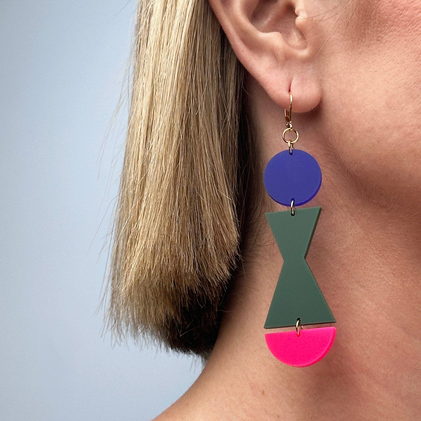Boucles d'oreilles pendantes en forme abstraite | Combinist Goods