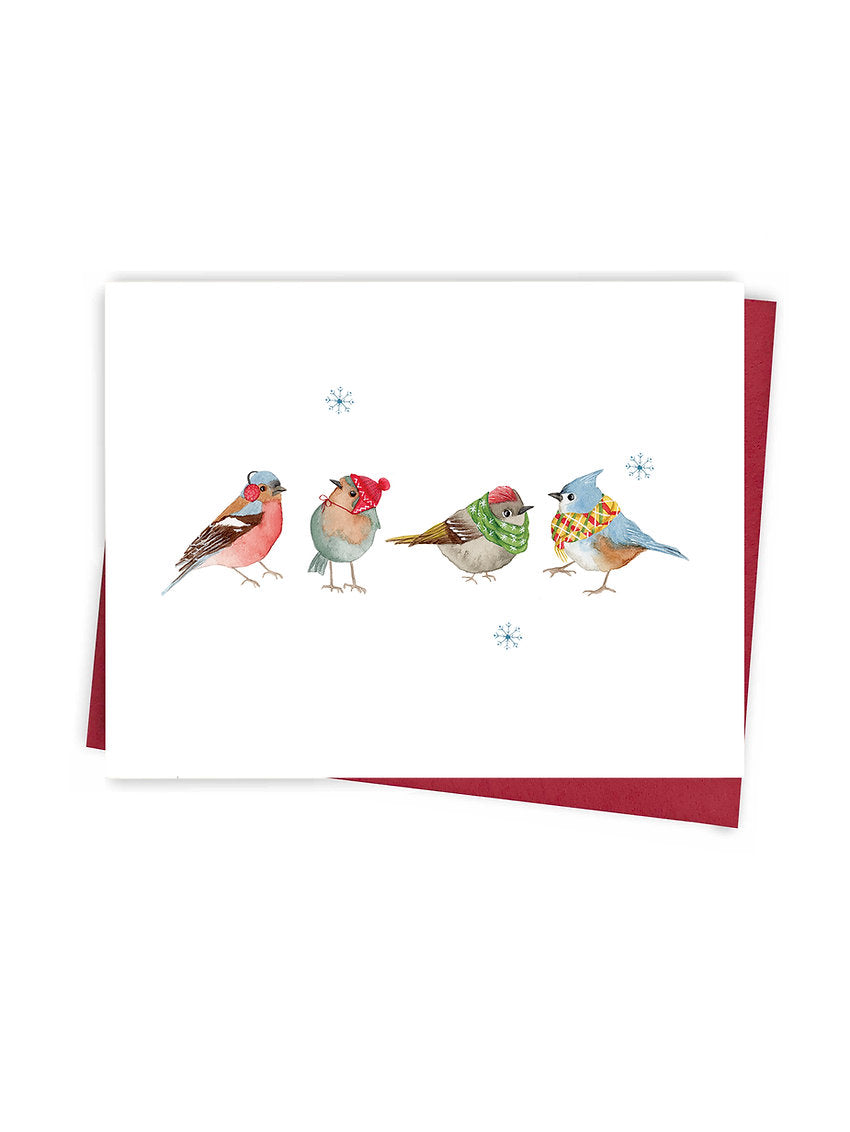 Carte Noël Oiseaux