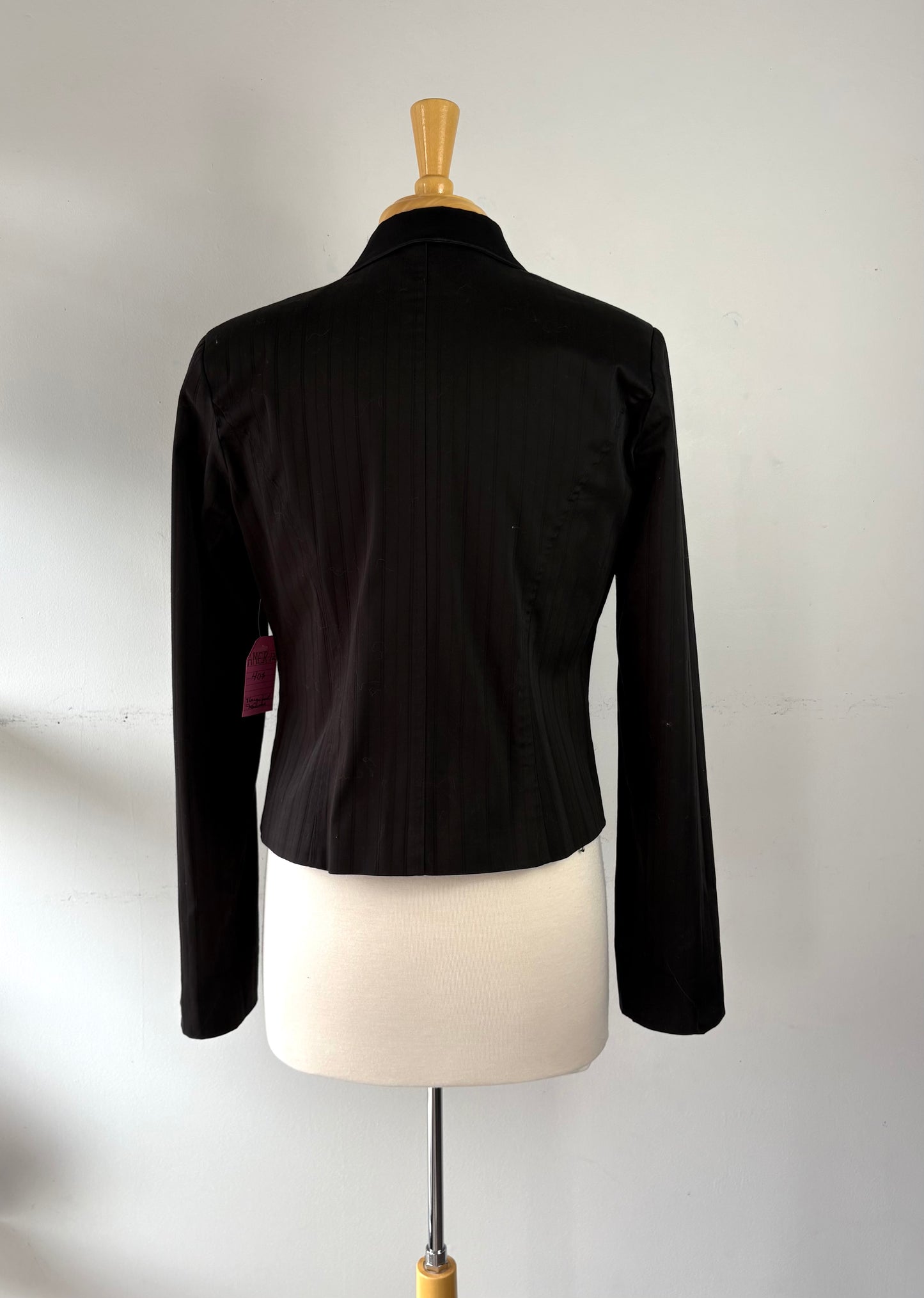Veston noir revers satin | AMER-12 (XL fait L)