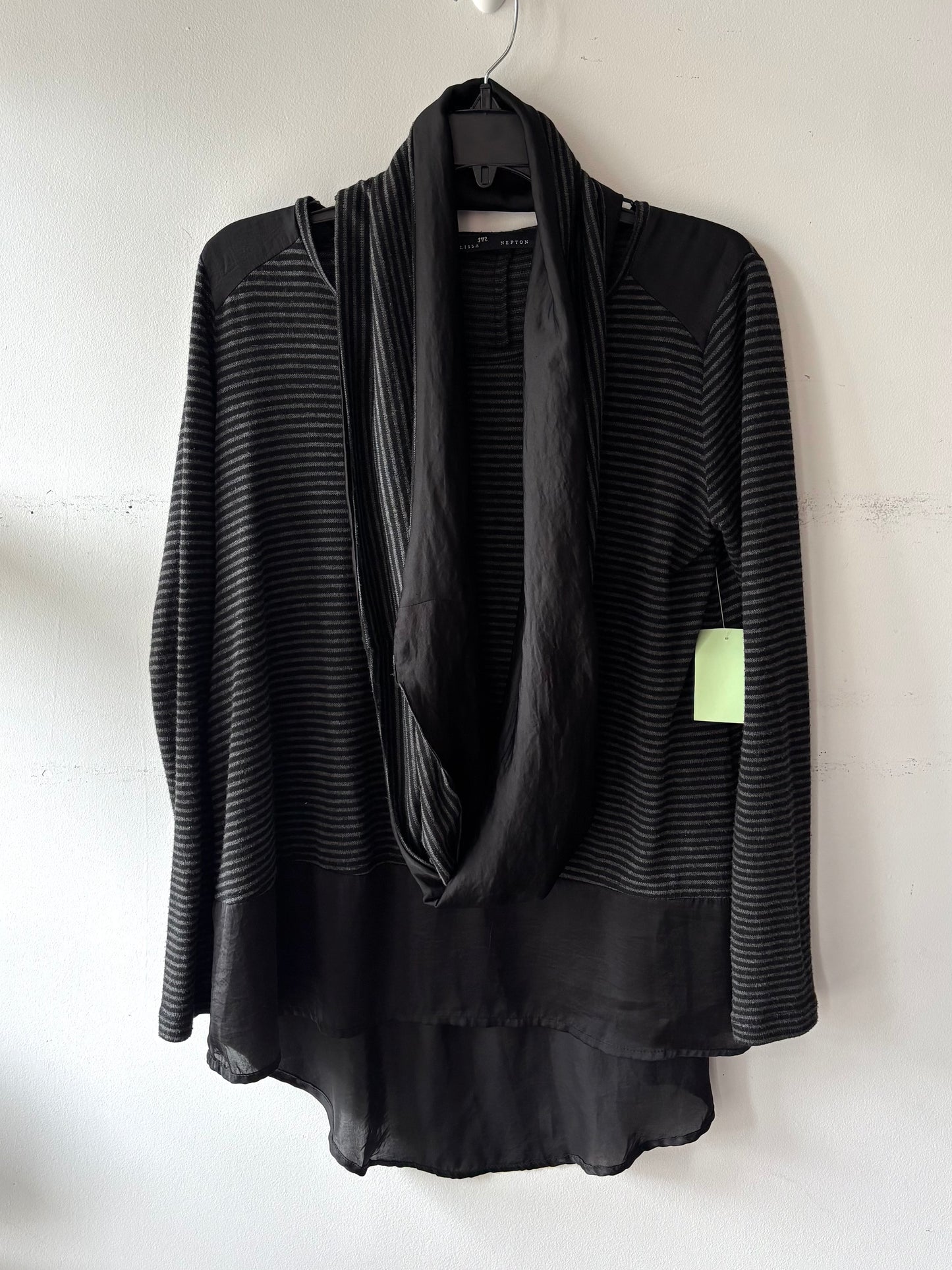 🧚Chandail manches longues rayé avec foulard | PINK-414 (M)