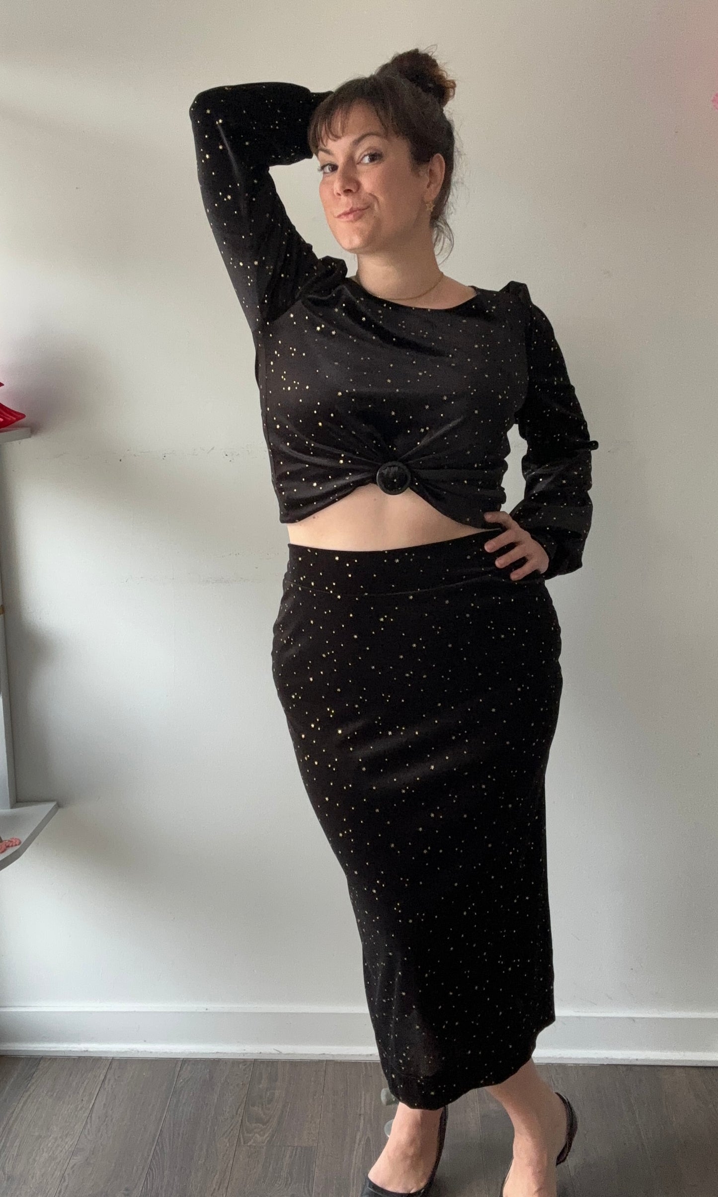 Jupe en velours à étoiles Céleste (Pinkmuchacha)