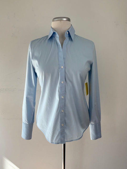 Chemise bleu pâle ajustée, manche longue | PINK-547 (S)