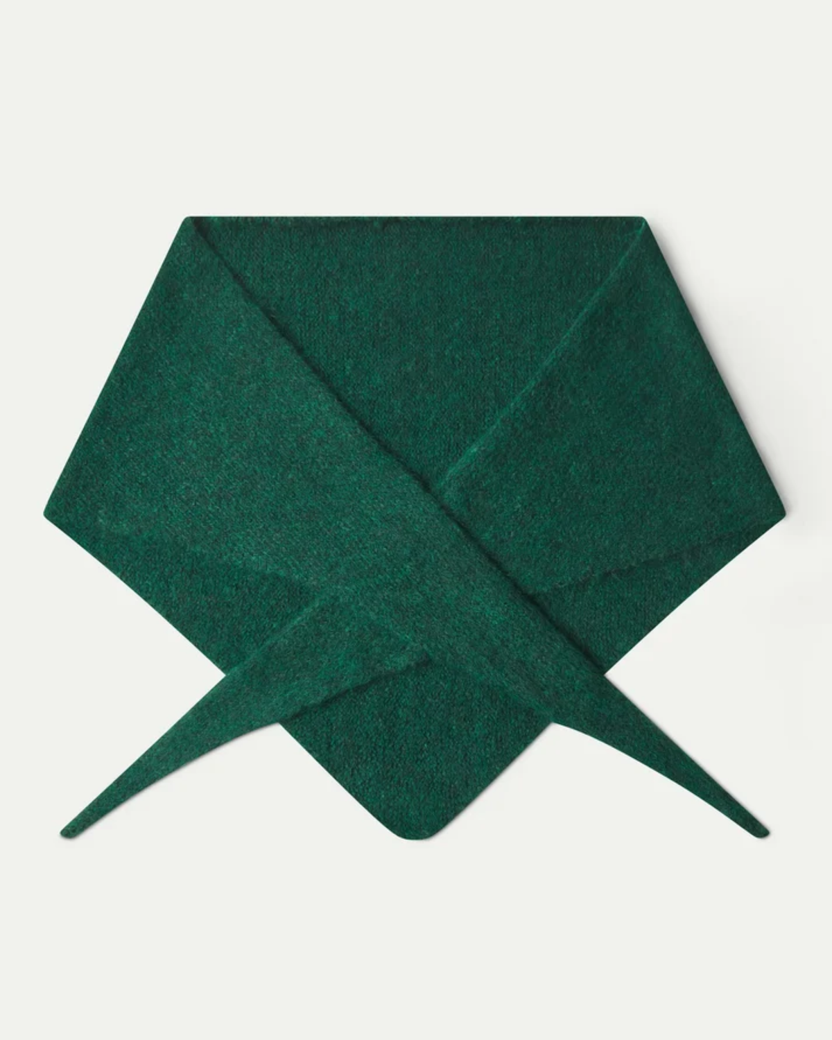 Foulard triangulaire vert en tricot Compañía Fantástica, vue à plat