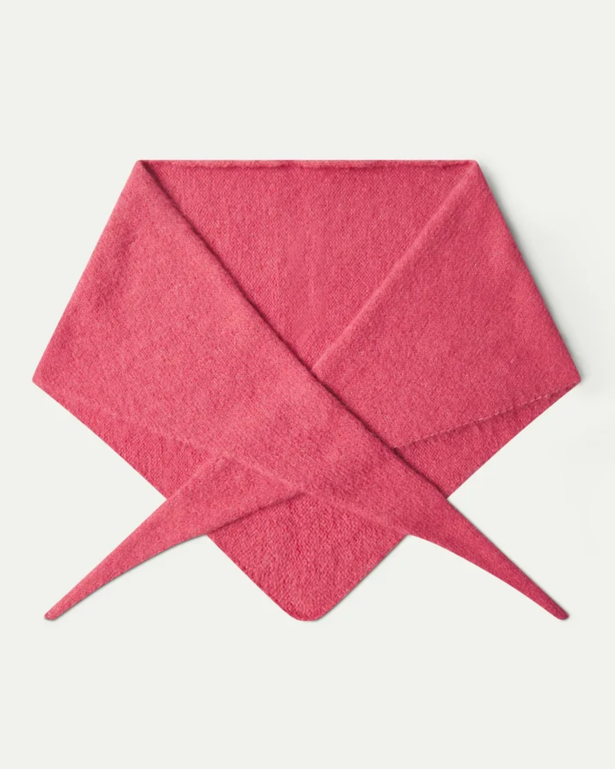 Foulard triangulaire rose en tricot Compañía Fantástica, vue à plat