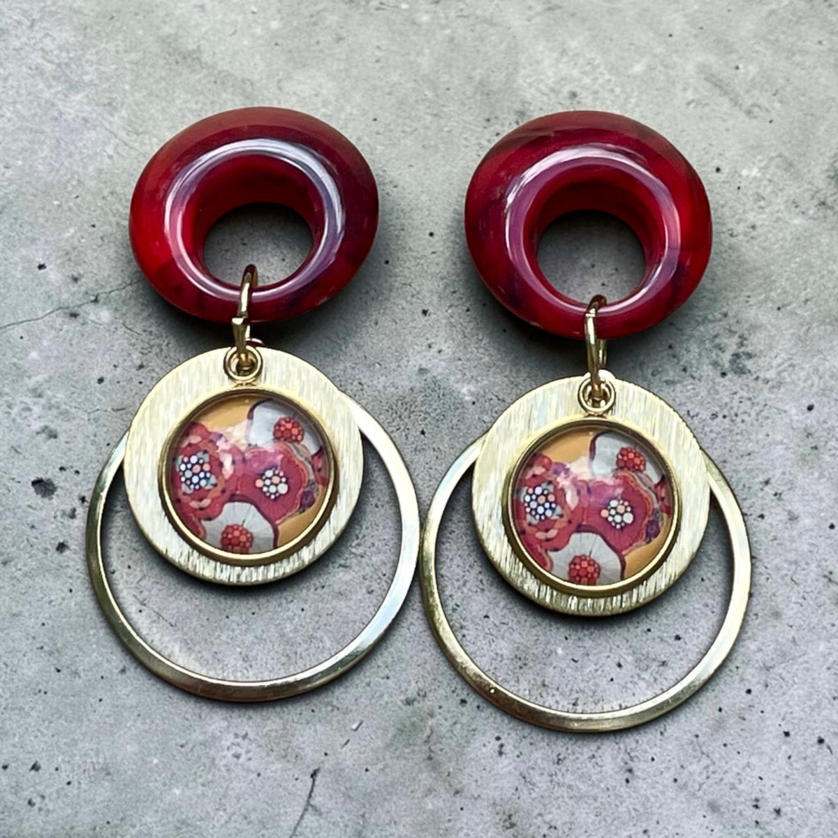 Boucle d'oreilles | La boucle clous d’oreilles rouges | MF-36 | M Fantaisies