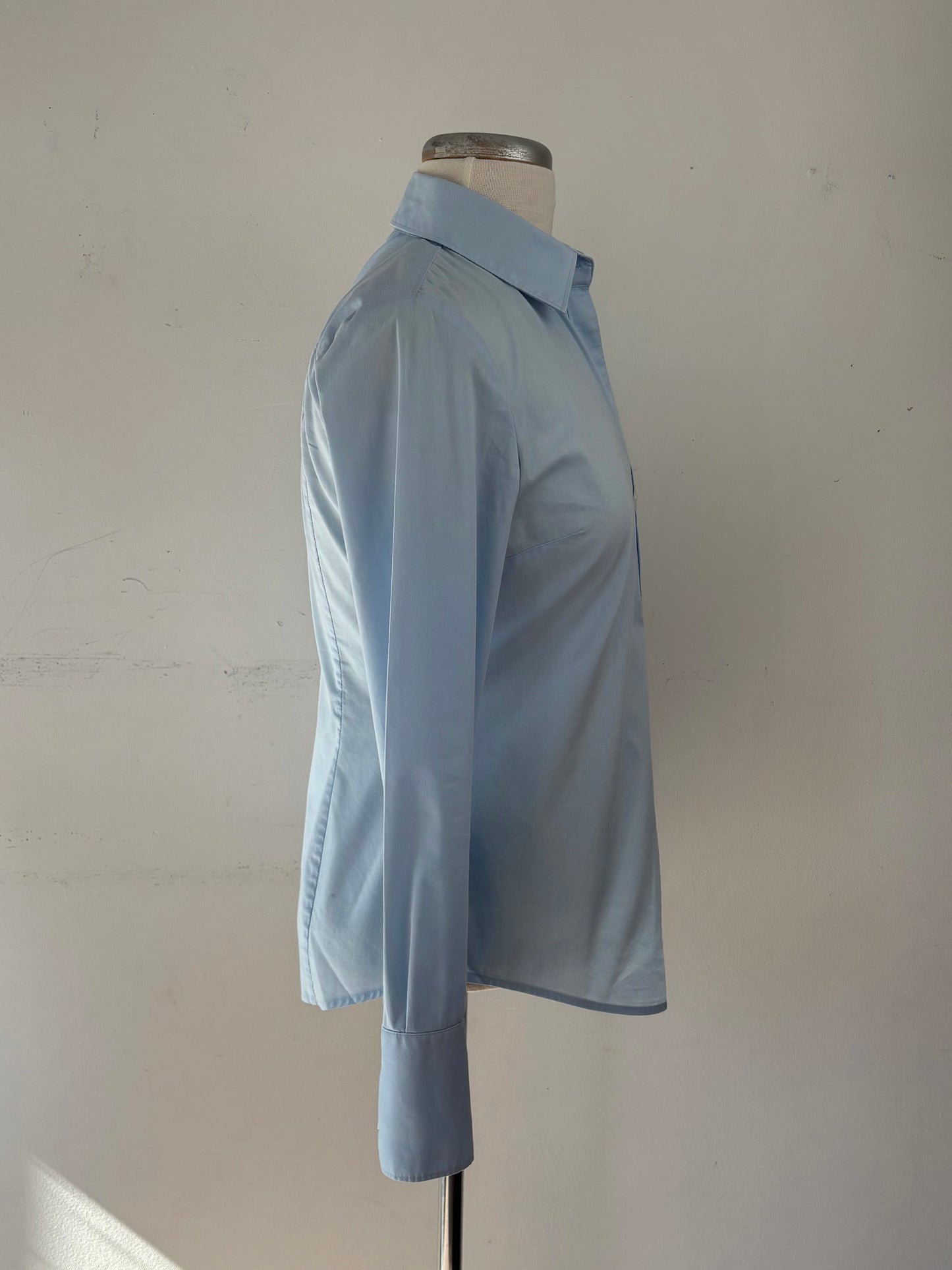 Chemise bleu pâle ajustée, manche longue | PINK-547 (S)