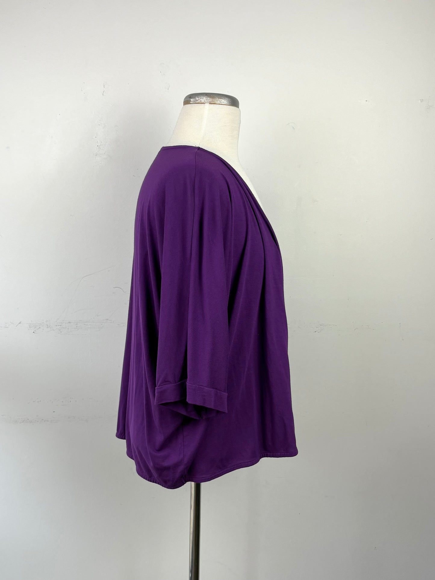 Haut/veste mauve, manche 3/4 chauve souris, ouverte | PINK-478 (XL)