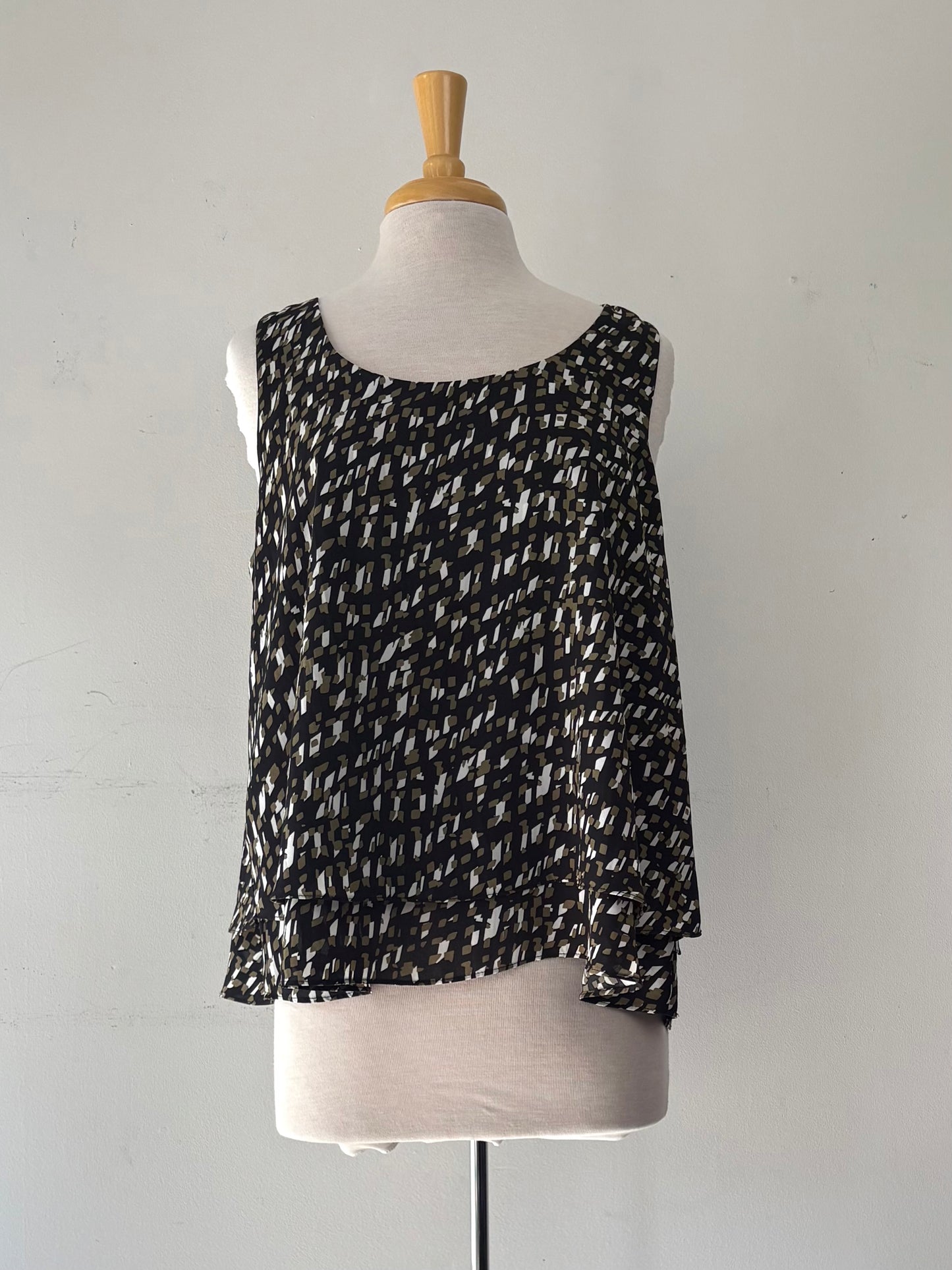 Camisole noir/blanc/kaki | PINK-374 (XXL)