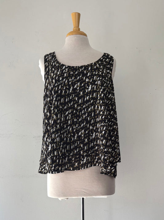 Camisole noir/blanc/kaki | PINK-374 (XXL)