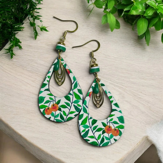 Boucle d'oreilles fleuilles| MF-482 | M Fantaisies