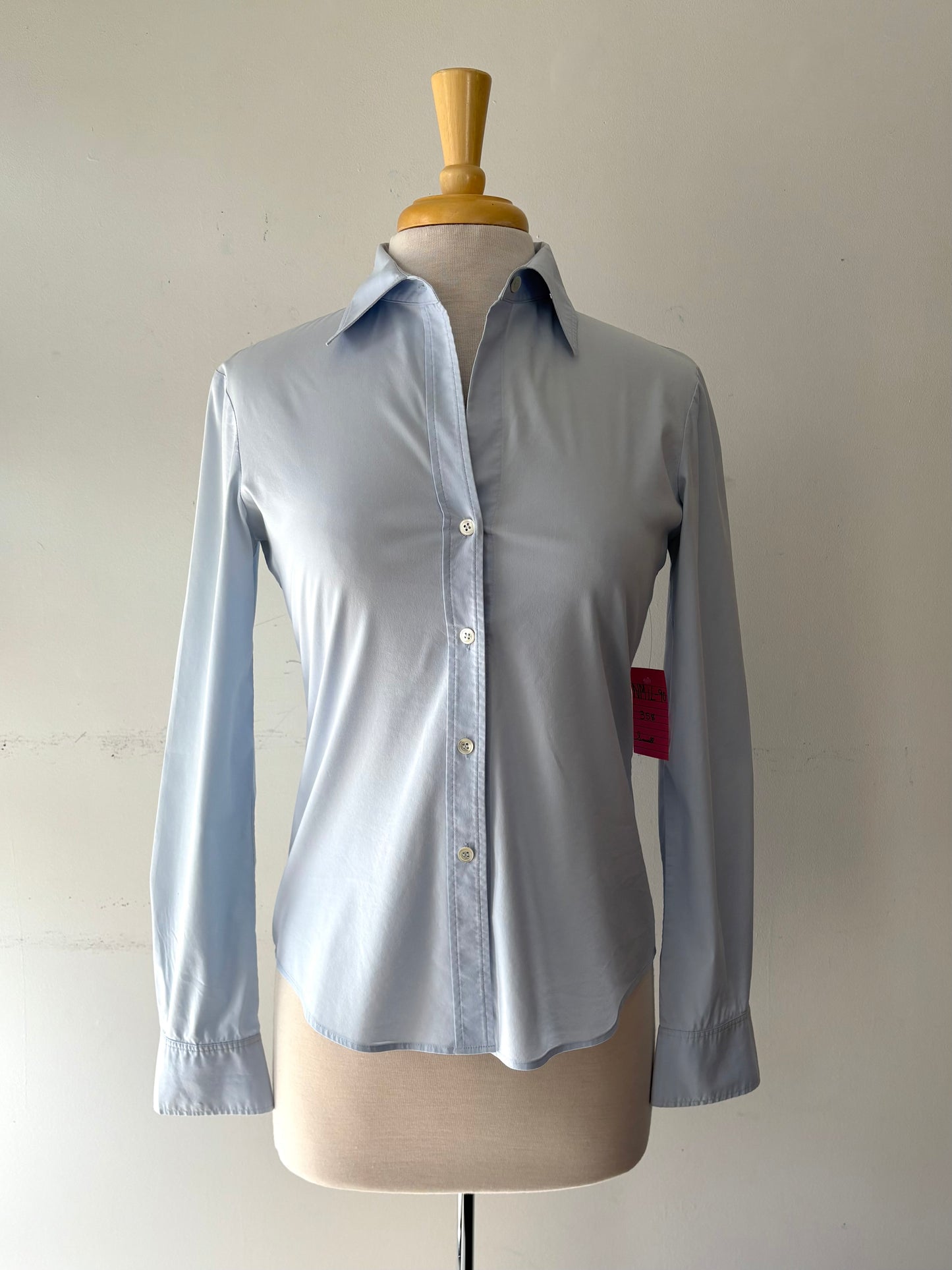 Chemise bleu pâle ajustée, manche longue | NMIL-90 (S)